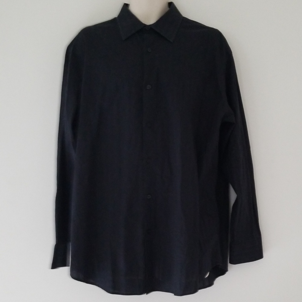 Afani Black Long Sleeve Button Down Dress Shirt XL